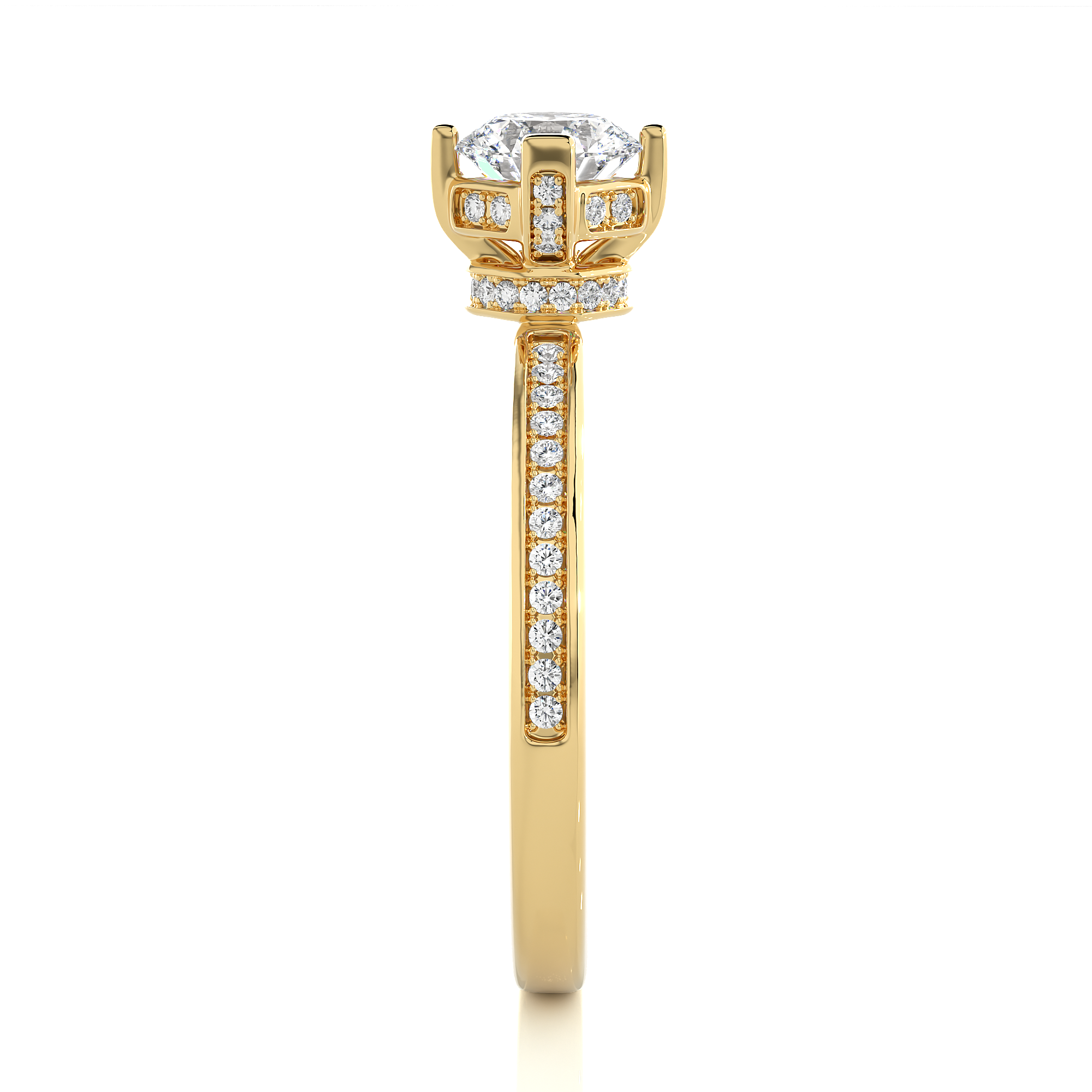 0.78 Carat I Color VS1 Clarity Diamond Studded Natural Diamond Ring.